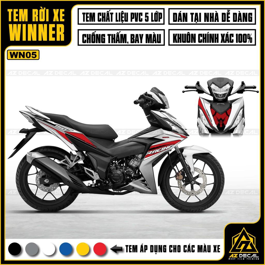 Tem Rời Dán Xe Máy Winner V1 / 150 Racing 150 | WN05 | Decal Chế Xe Chất Liệu PVC Cao Cấp - Xanh Trắng
