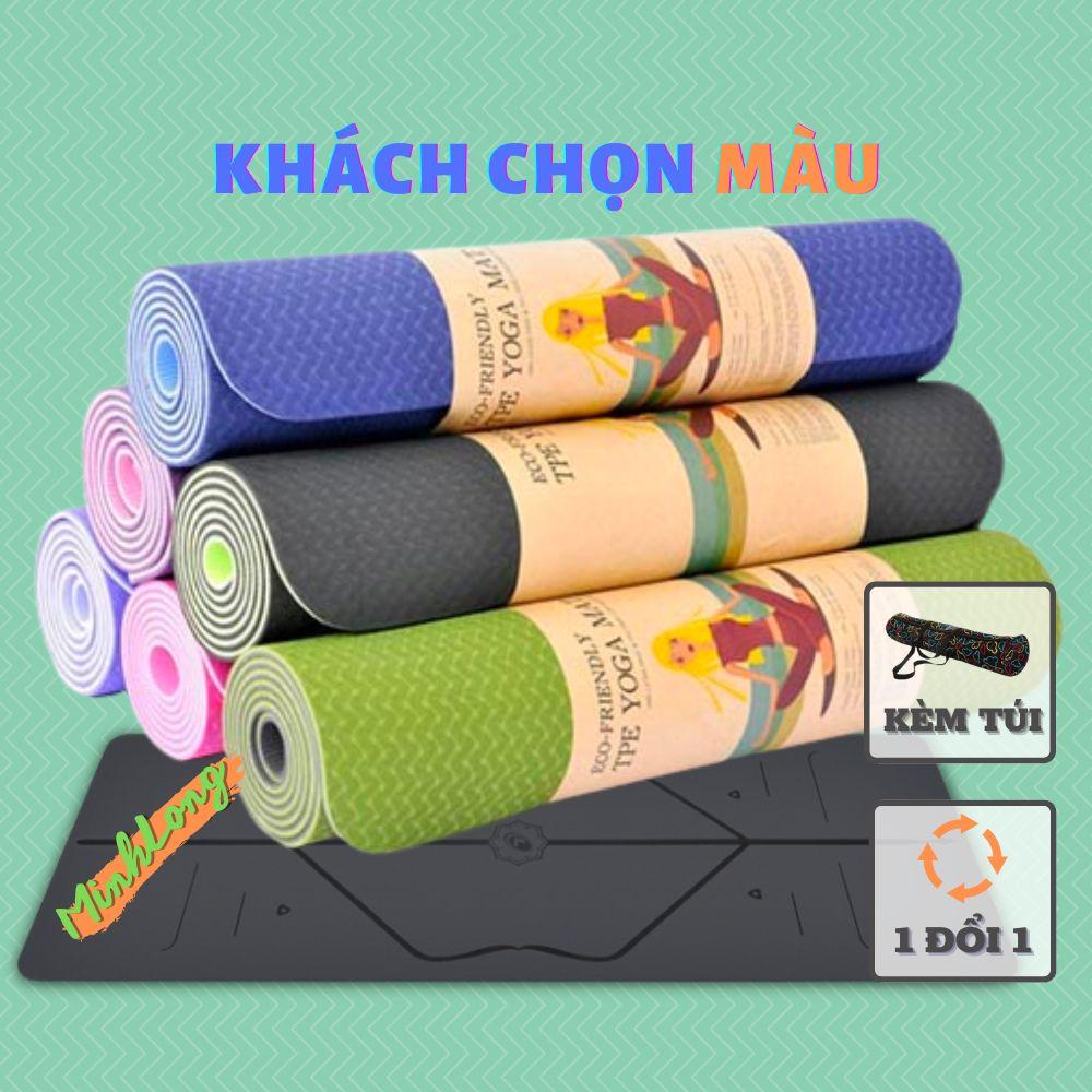 THẢM TẬP YOGA , THẢM TẬP GYM TPE ĐỊNH TUYẾN CAO CẤP 2 LỚP 6MM VÀ 8MM