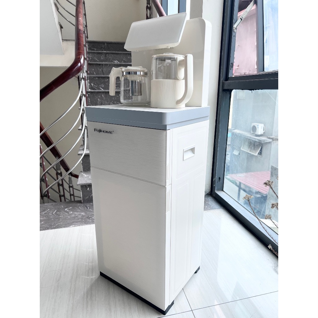 Cây nước nóng lạnh bàn trà cafe Fujihome nhập khẩu cài đặt nhiệt độ sôi, máy nước nóng lạnh bình âm điều khiển từ xa - hàng chính hãng