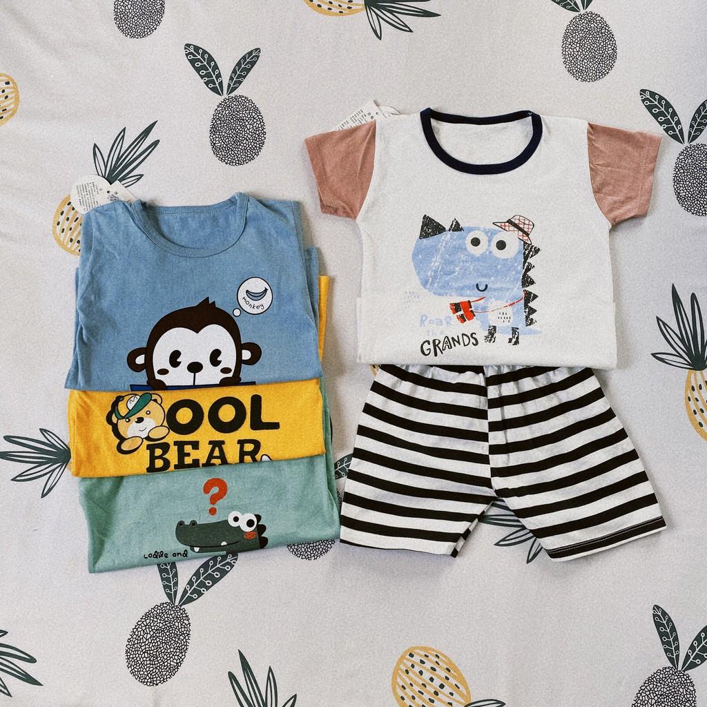Bộ quần áo bé trai - Bộ khủng long - Cotton 100% thoáng mát thấm hút mồ hôi an toàn cho bé