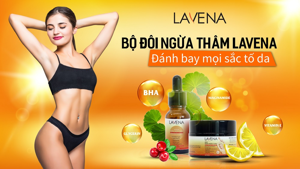 Combo ngừa thâm Lavena - Tẩy tế bào chết, diệt khuẩn, se khít lỗ chân lông, sáng da, mờ thâm