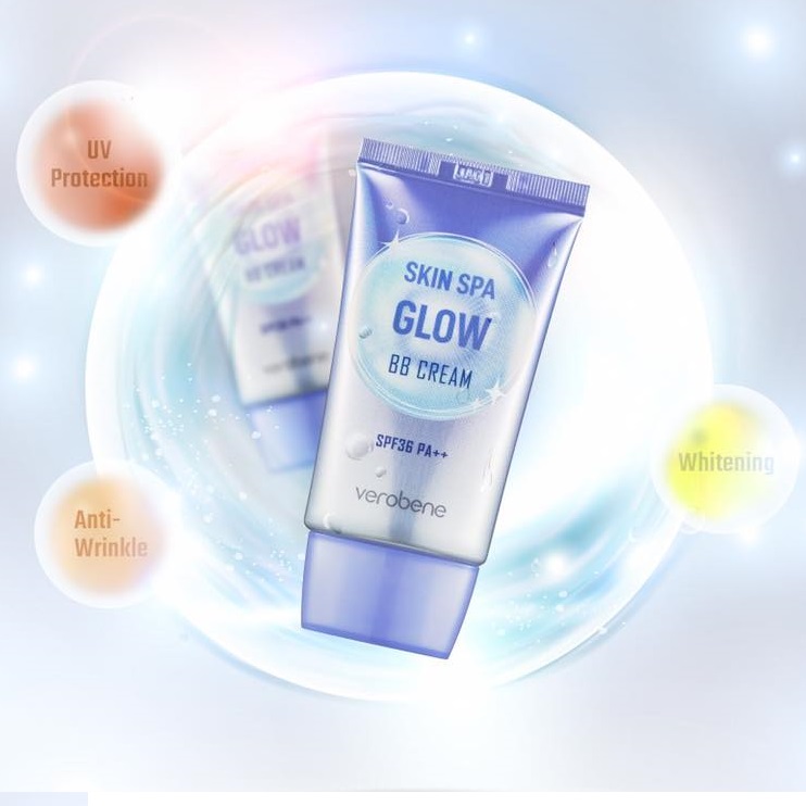 Kem nền siêu mịn, lâu trôi kiềm dầu Verobene Skin Spa Glow BB Cream SPF36/PA++ Hàn quốc 40ml/ Tuýp