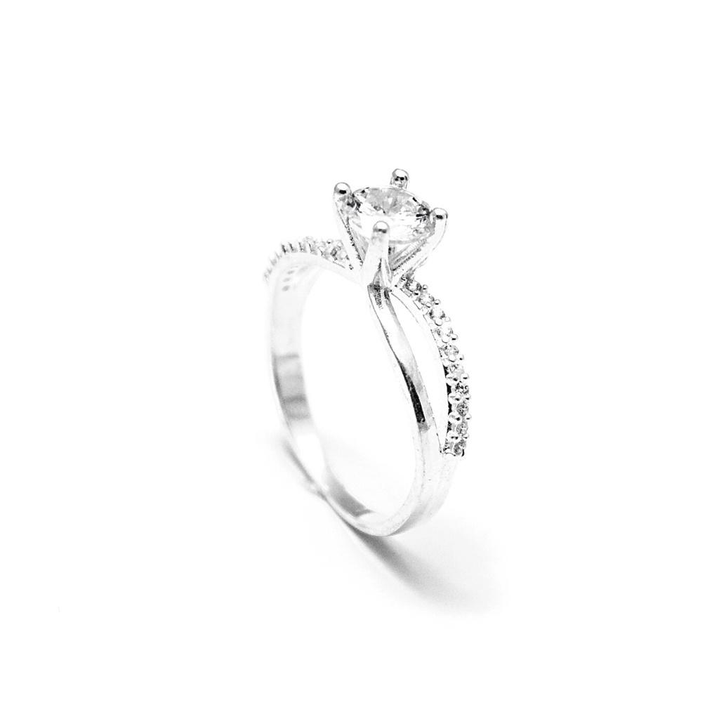 Nhẫn bạc ATJ9034 , nhẫn nữ đính đá thân chéo ANTA Jewelry