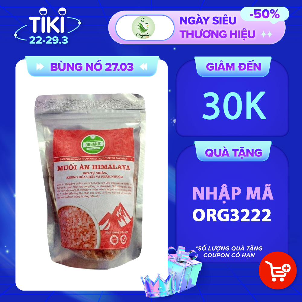 Muối Hồng Himalaya Rmsalt Nhập Khẩu Pakistan Dang Thô 500gr