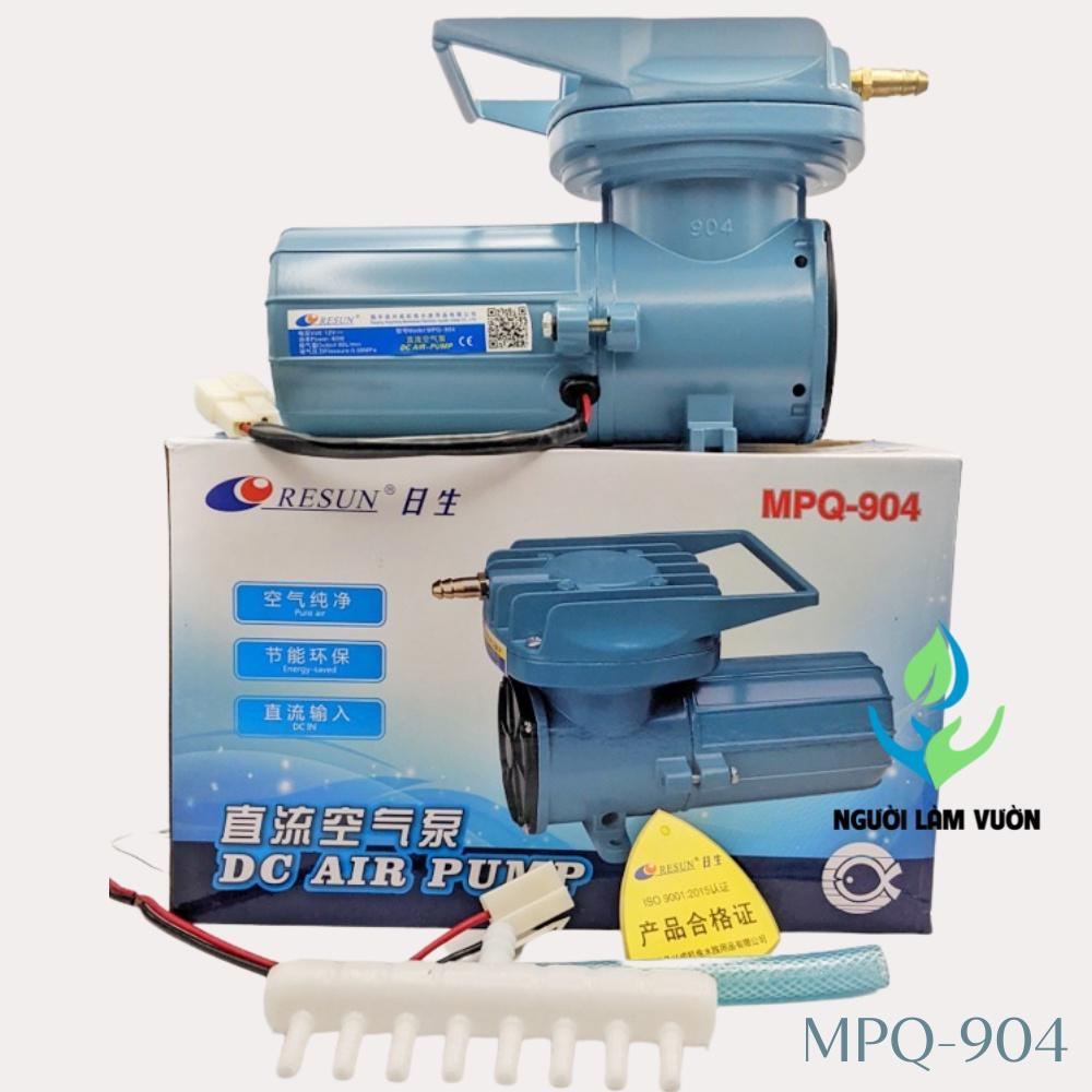 Máy thổi oxy hồ cá - Máy sục oxy bể cá dùng ắc quy 12V thương hiệu RESUN công suất 60W model MPQ-902