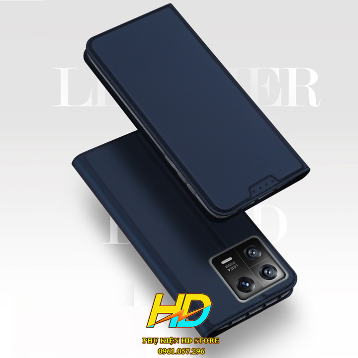 Bao Da Cao Cấp Dành Cho Xiaomi 13 Chính Hãng Dux Ducis Skin Siêu Mỏng- Siêu Mềm - Siêu Mịn, Có Ngăn Đựng Thẻ - Hàng Chính Hãng