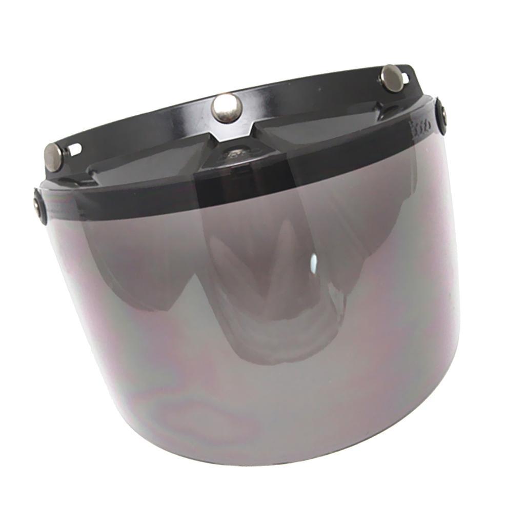 2X Open Face or Half Face Motorcycle Helmets 3-Snap Up Smoke