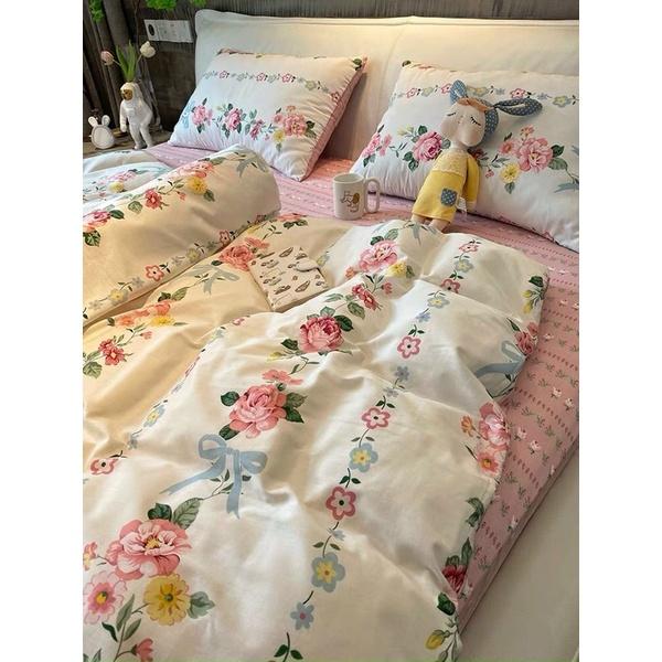 Set Cotton Dây Hoa Hàn Quốc Hàng Nhập Khẩu Cao Cấp 4 Món
