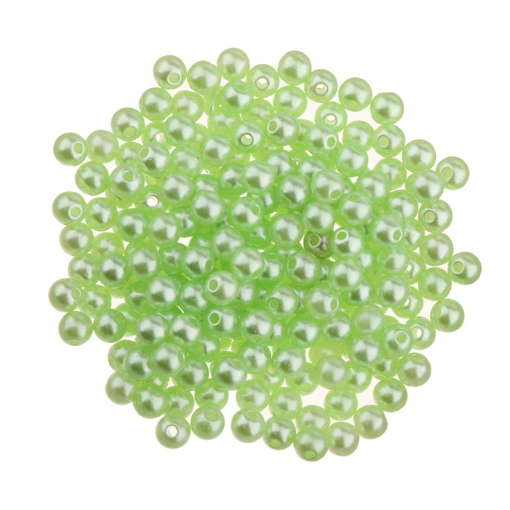 100Pcs 8mm Charm Green Beads Loose Beads Spacer for DIY Beads Jewelry Making