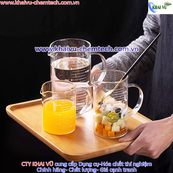 Cốc Thủy Tinh Có Vạch Chia Định Lượng 350ml, 500ml, 1000ml