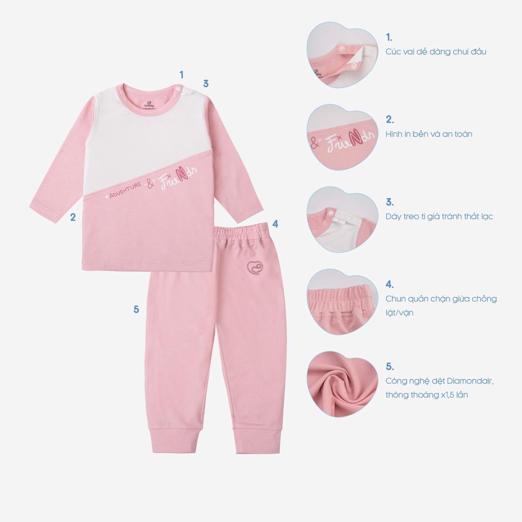 Bộ dài tay bamboo cotton Bu baby BBC110101/ BBC110401 cho bé từ 6 tháng đến 4 tuổi