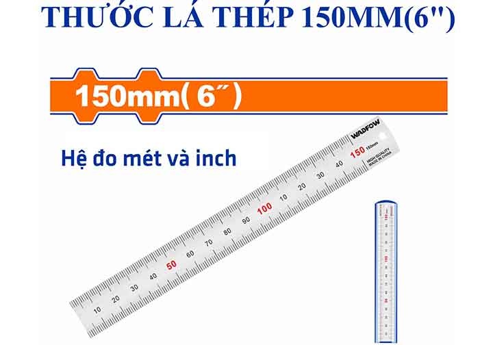[CHÍNH HÃNG] Thước lá thép 150mm(6&quot;) WADFOW WRU1315