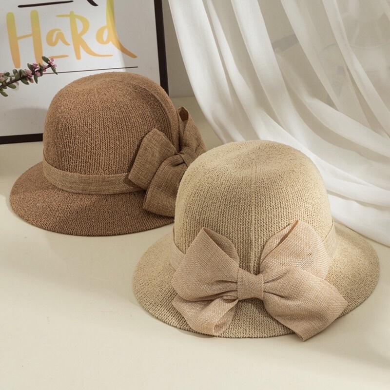 Mũ Cói Bucket Nữ Đi Biển Chống Nắng Đính Nơ Form Chuẩn Đẹp Hot Trend Thời Trang Nữ Siêu Hot Dễ Thương MC20