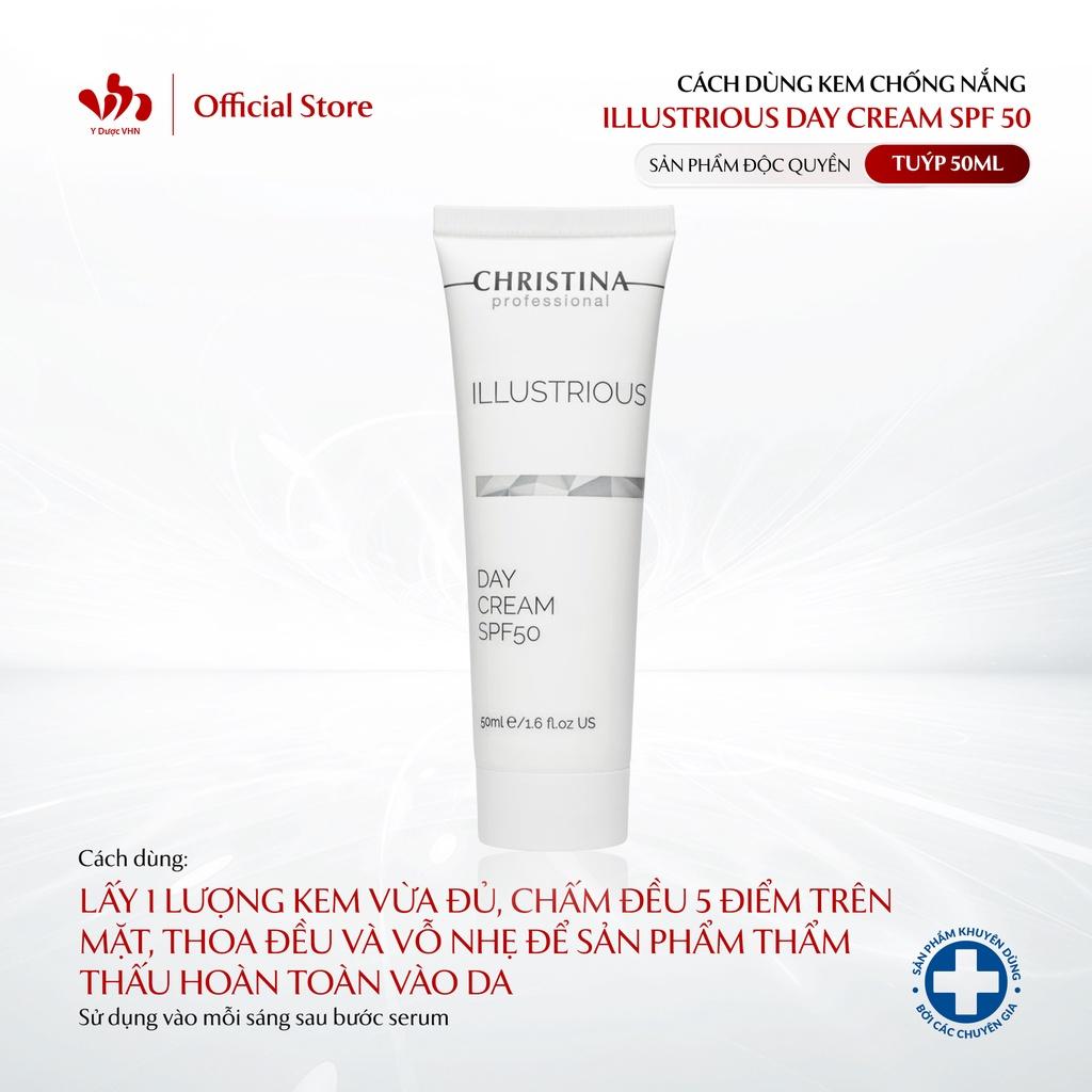 Kem Làm Sáng Da Ban Ngày Có Chỉ Số Chống Nắng - Illustrious Day Cream SPF 50 - CHRISTINA Hỗ Trợ Bảo Vệ Da Khỏi Tia UV, Cấp Ẩm Cho Da - Tuýp 50ml