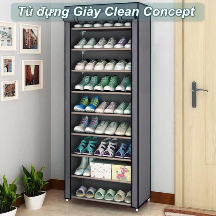Tủ đựng Giày 10 tầng 9 ngăn Clean Concept  thế hệ mới 2022