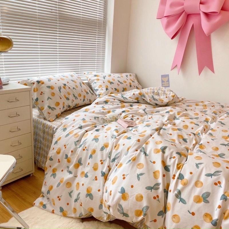 Set Cotton Living 100%cotton Hàng Nhập Khẩu Cao Cấp 4 Món Quýt Nhỏ