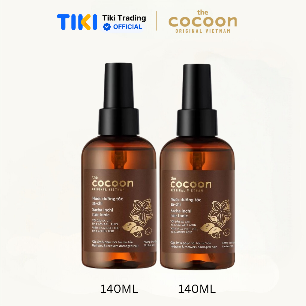 Combo 2 nước dưỡng tóc Sa-chi Cocoon giúp cấp ẩm và phục hồi hư tổn 140ml/chai