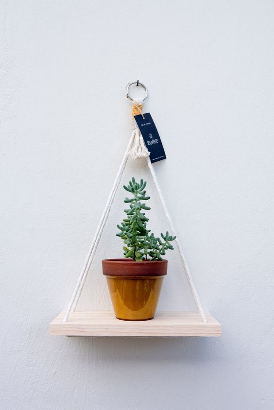 Set 3 Kệ trang trí treo tường dây tết macrame phối màu độc đáo phong cách boho T03