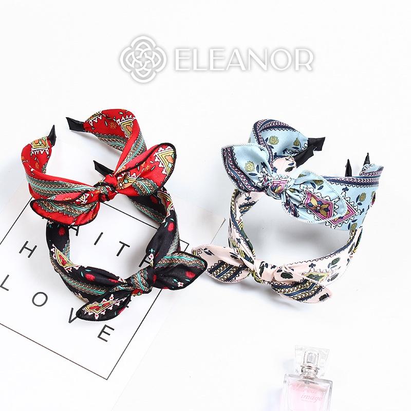 Băng đô cài tóc nữ Eleanor Accessories vải xoắn họa tiết độc đáo lạ mắt phụ kiện tóc dễ thương