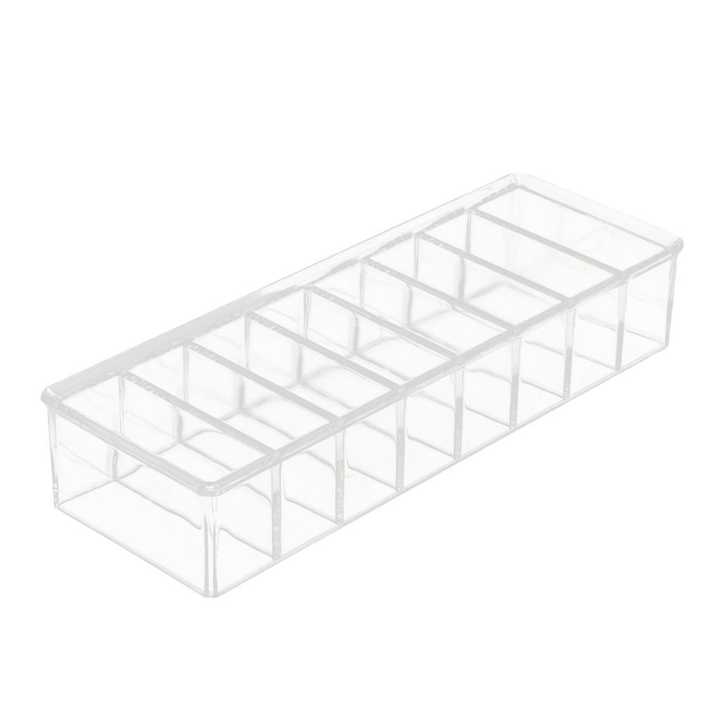 8 Slots Clear Makeup Cosmetic Display Storage Box Tabletop Desk Organizer