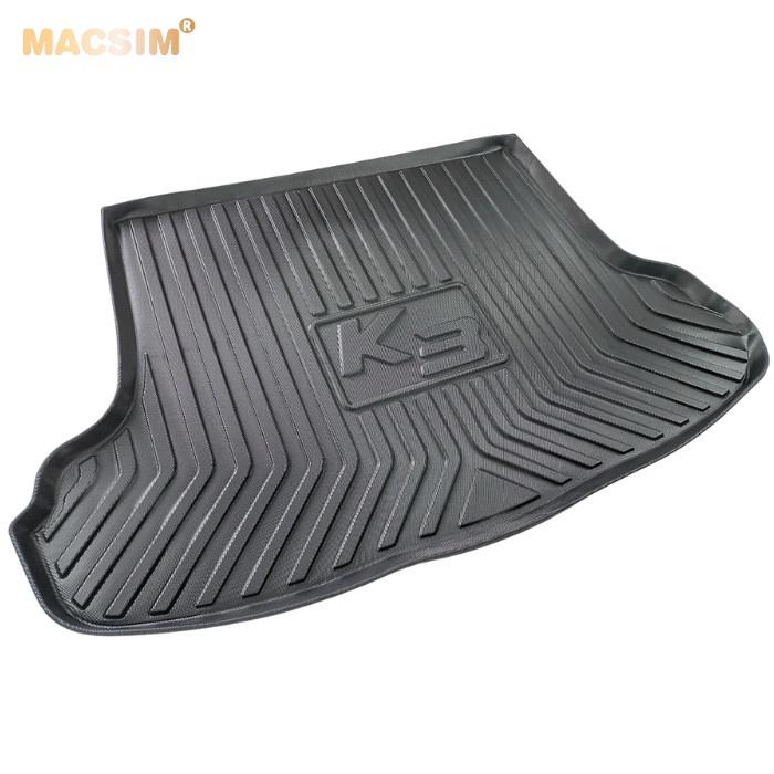 Thảm lót cốp xe ô tô Kia K3 2013- 2017 nhãn hiệu Macsim chất liệu TPV cao cấp màu đen
