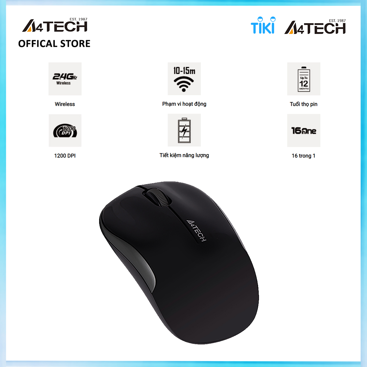 Chuột vi tính Wireless A4tech Small Box A4TECH G3-300N - Hàng chính hãng