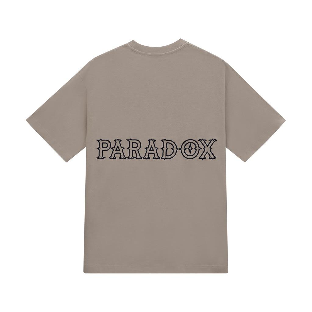 Áo thun form rộng Paradox tay lỡ - Unisex - In hình - ESSENTIAL EMBROIDERY - Màu nâu