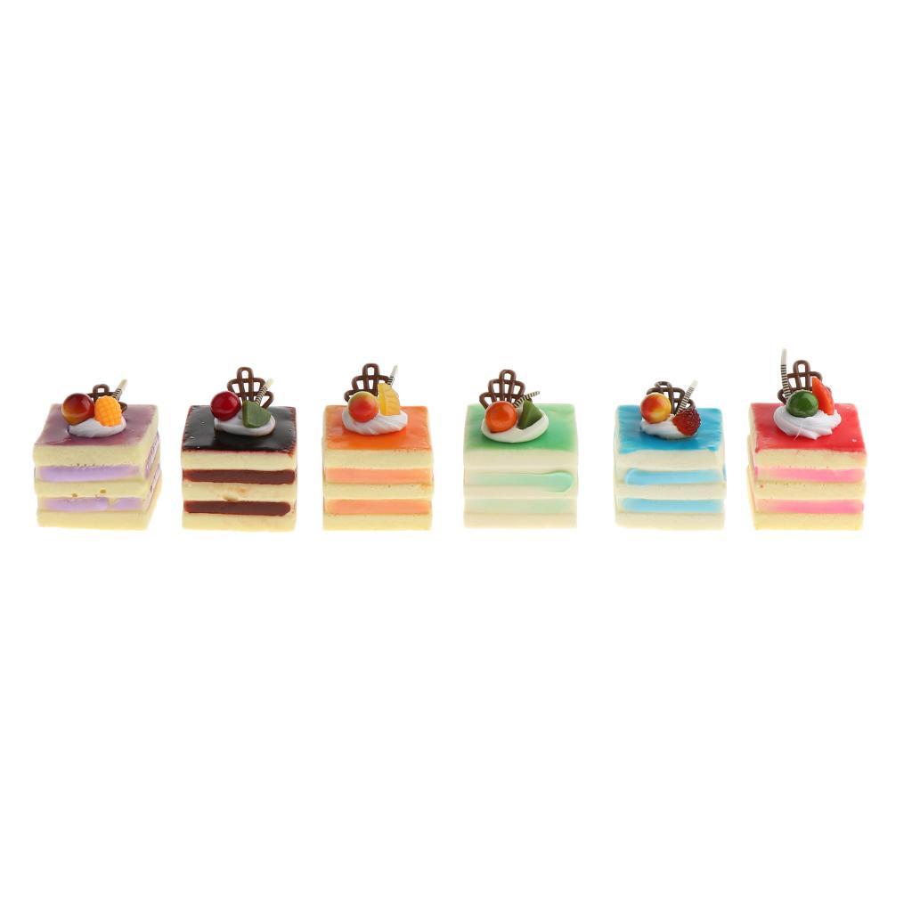 6 Pcs Artificial Food Cake Mixed Fake Cake Model Kitchen Toys Decorations
