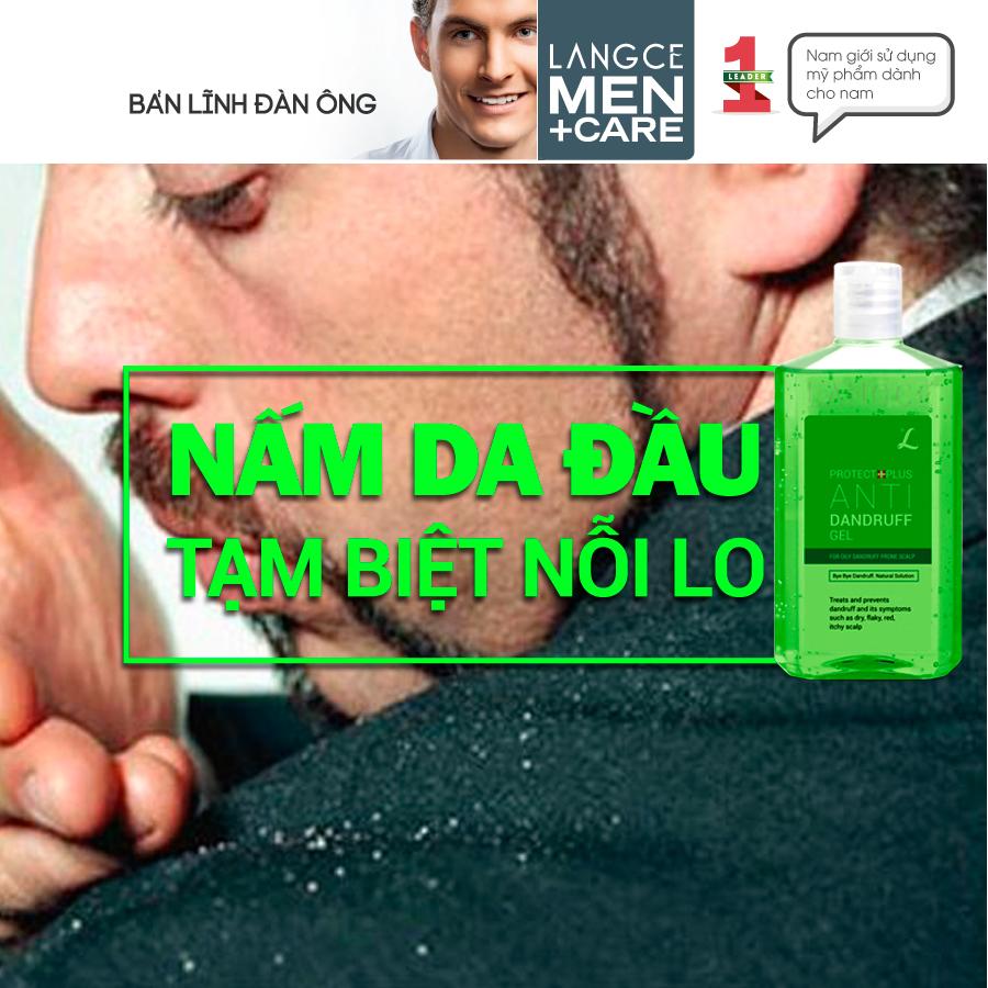 PROTECT PLUS GEL GỘI SẠCH VẨY NẤM, GÀU HẾT NGỨA DA ĐẦU 100ml LANGCE DÀNH CHO NAM