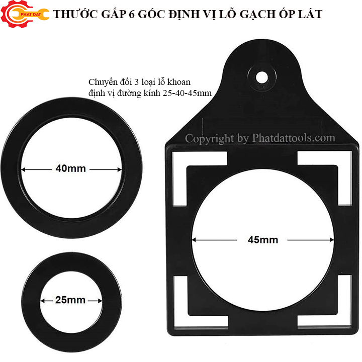 Thước Đo 6 Góc Lấy Dấu Gạch Ốp Lát-Phụ Kiện Ốp Lát