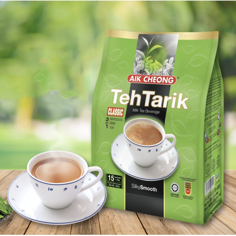 Hình ảnh Trà Sữa Teh Tarik Vị Cổ Điển Aik Cheong Malaysia - Teh Tarik Classic 3 In 1 - 600g (15 Gói x 40g)