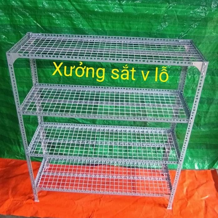 Kệ sắt v lỗ rộng 40cm x dài 1,5M ,Cao từ 60cm đến 1,5m ,Nhiều tầng kệ