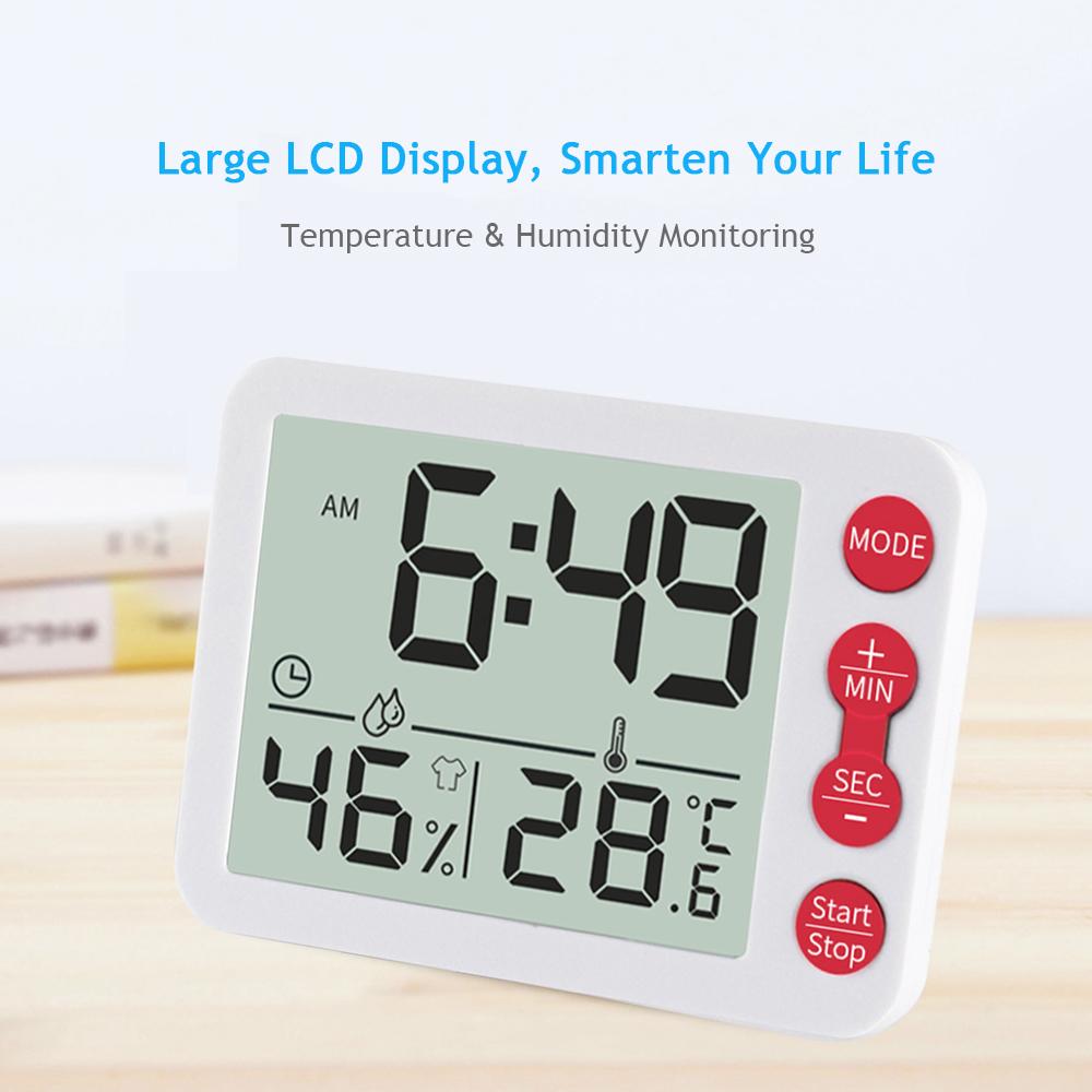 Nhiệt kế & ẩm kế kỹ thuật số trong nhà với màn hình LCD
