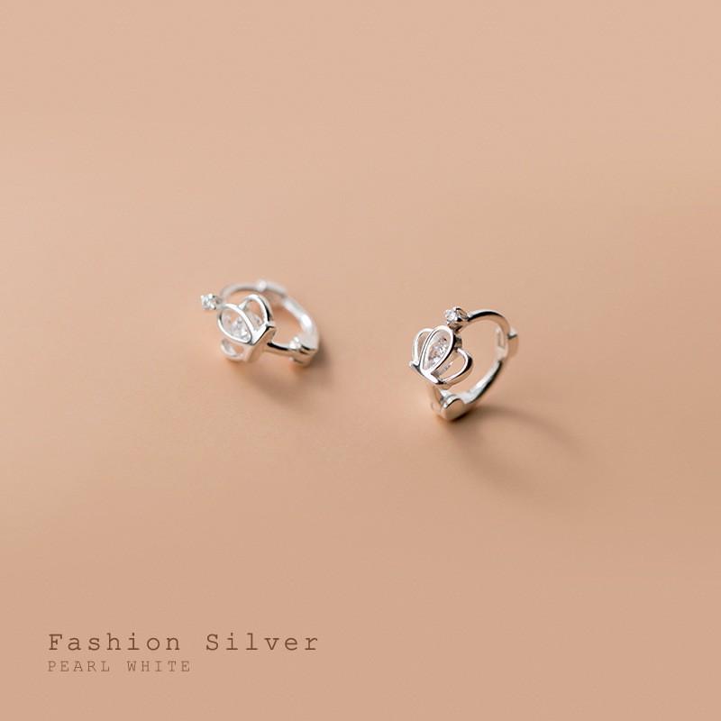 Khuyên tai bạc Ý s925 hình vương niệm siêu đẹp G7424 - AROCH Jewelry