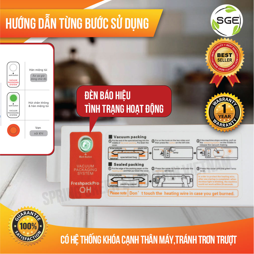 Máy Hút Chân Không Thực Phẩm Gia Đình VC01 - Hàng chính hãng Thailand - Màu ngẫu nhiên