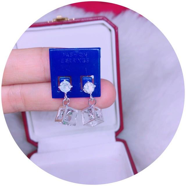 BÔNG TAI RUBIC BẠC TA -