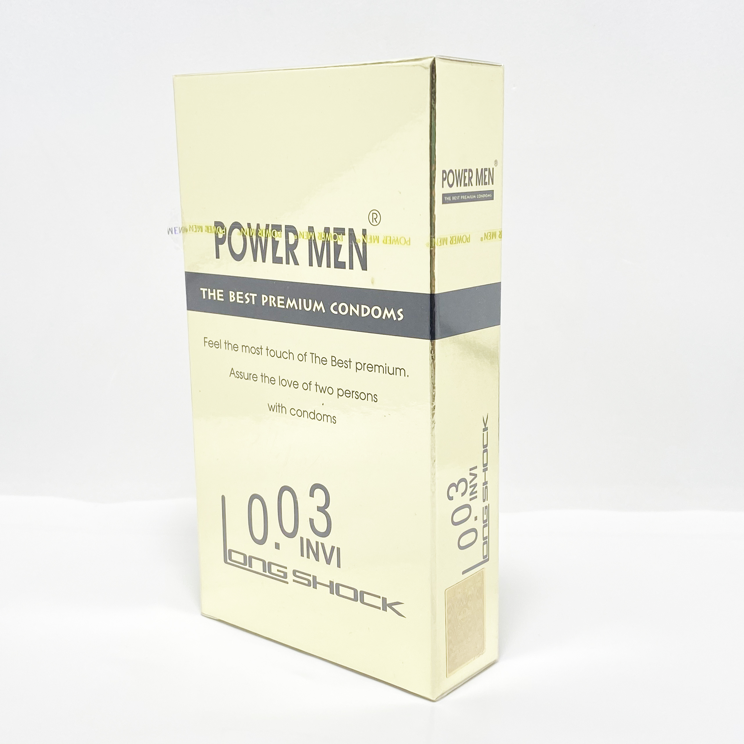 Bao Cao Su Cao Cấp Kéo Dài Thời Gian Power Men 0.03 Invisible (Hộp 12 chiếc) - Siêu Mỏng chỉ 0.03mm - Tặng Bcs Sagami Hộp 3s - Che tên sản phẩm