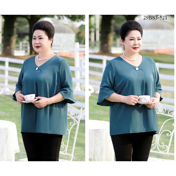 Áo kiểu đơn giản dành cho người lớn tuổi size lớn (Weighty Look) - BS3-521