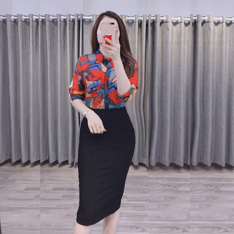 Chân váy nữ công sở Cúc Fashion CV001 bút chì túi đẹp