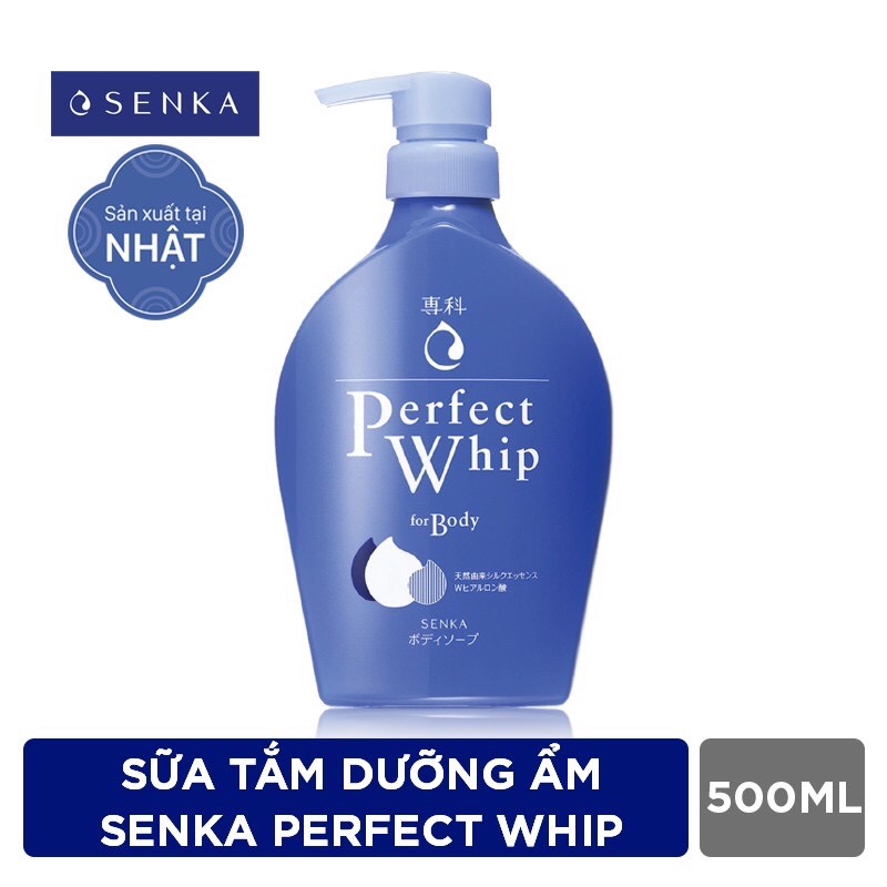 Sữa Tắm Dưỡng Ẩm Senka Perfect Whip - Hương Hoa Hồng &amp; Hoa Nhài 500ml