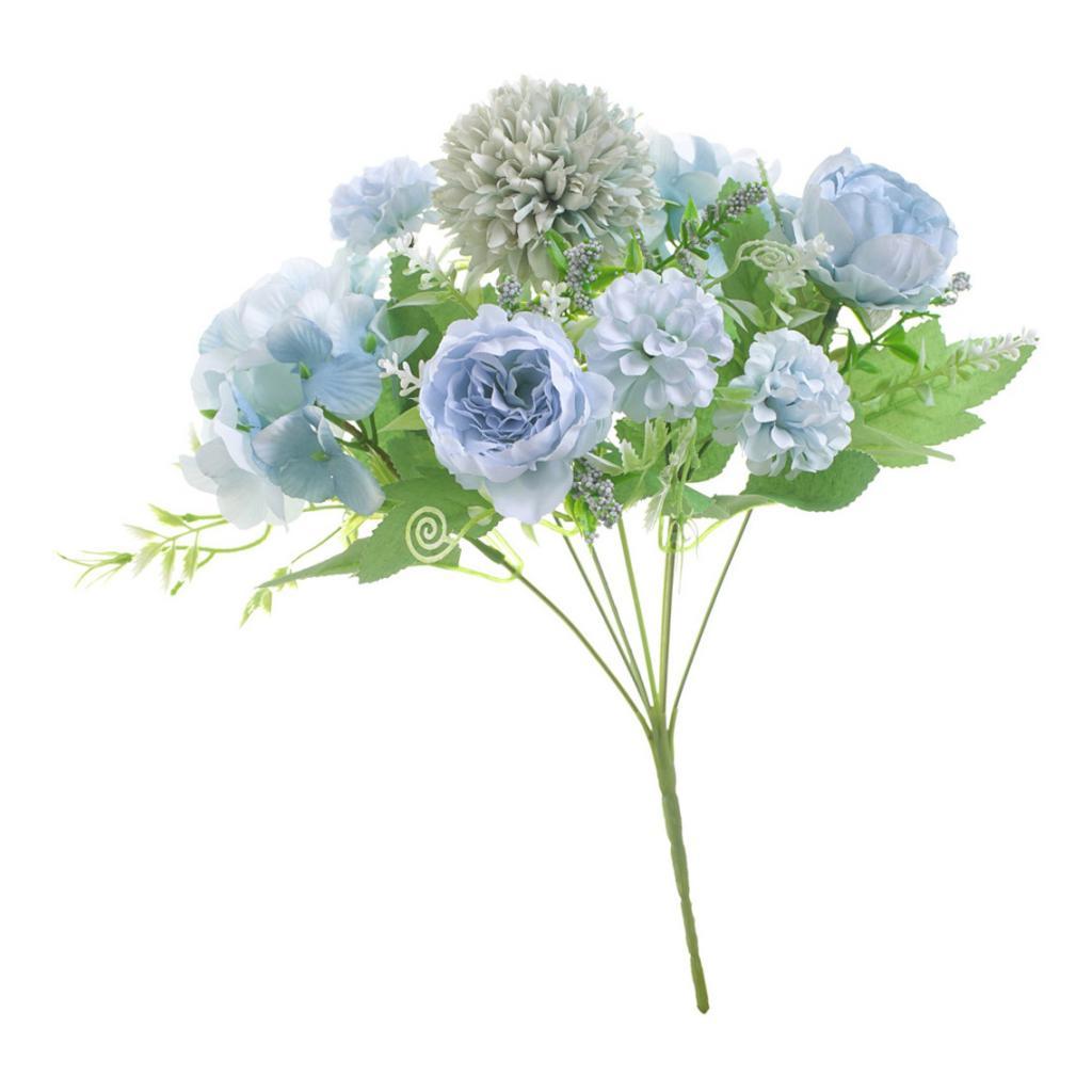 2Pcs 7 Head Artificial Fake Peony Flower Bouquet for Home Garden Wedding