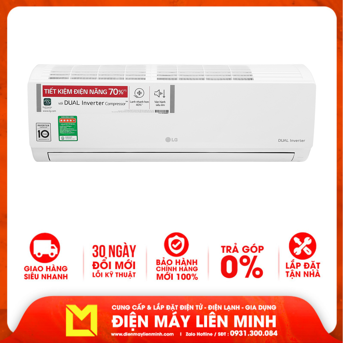 Máy lạnh LG Inverter 1.5 HP V13ENH1 - Hàng chính hãng ( chỉ giao HCM )