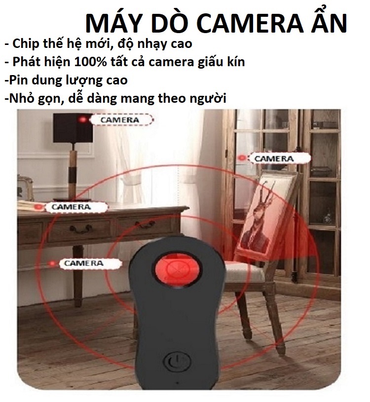 Máy dò camera loại cao cấp chính xác 100%. Bảo hành 12 tháng