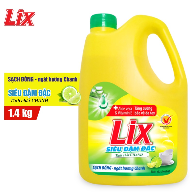 Nước rửa chén Lix siêu đậm đặc hương chanh 1.4Kg NC140