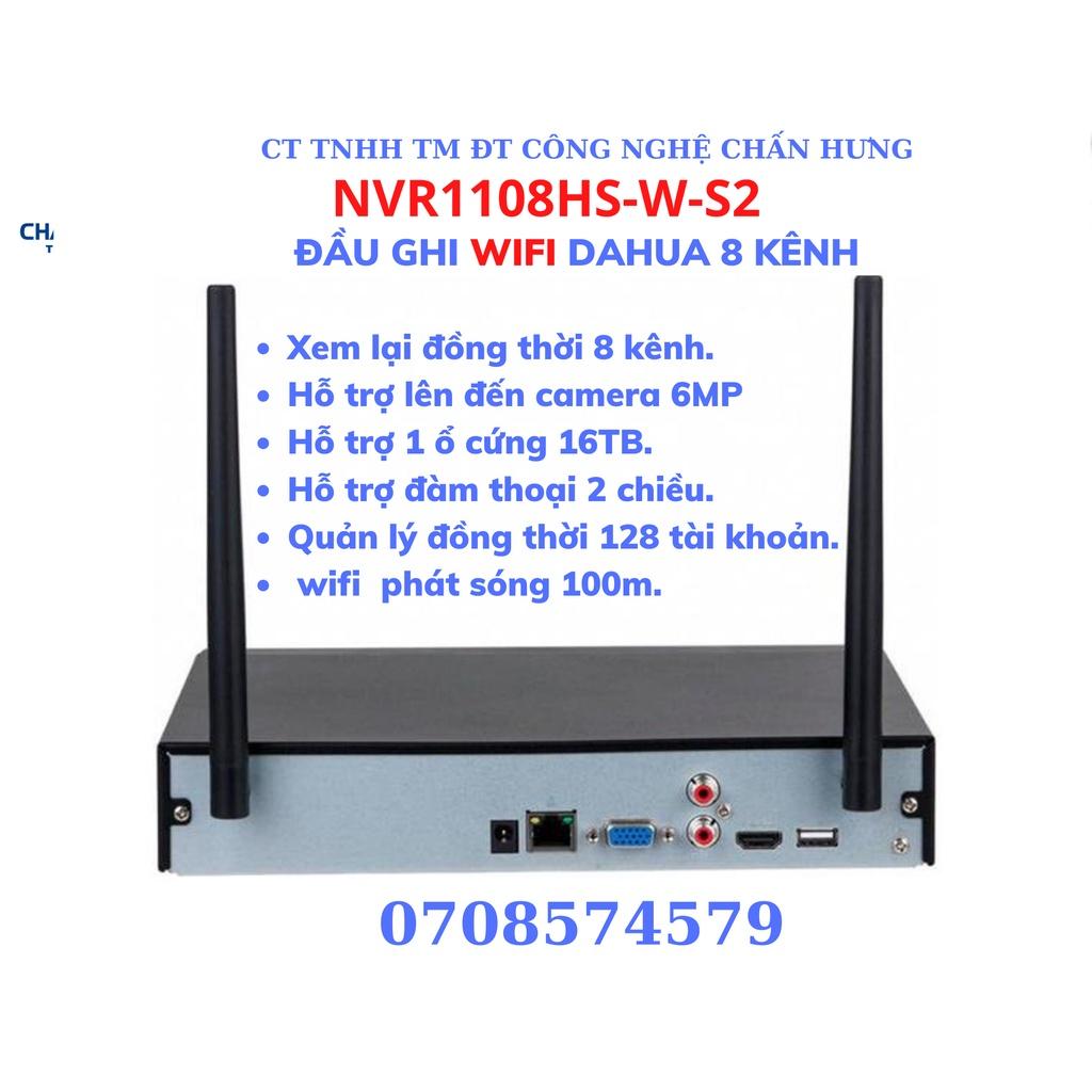 Đầu ghi hình IP Wifi 8 kênh DAHUA NVR1108HS-W-S2- Hàng chính hãng