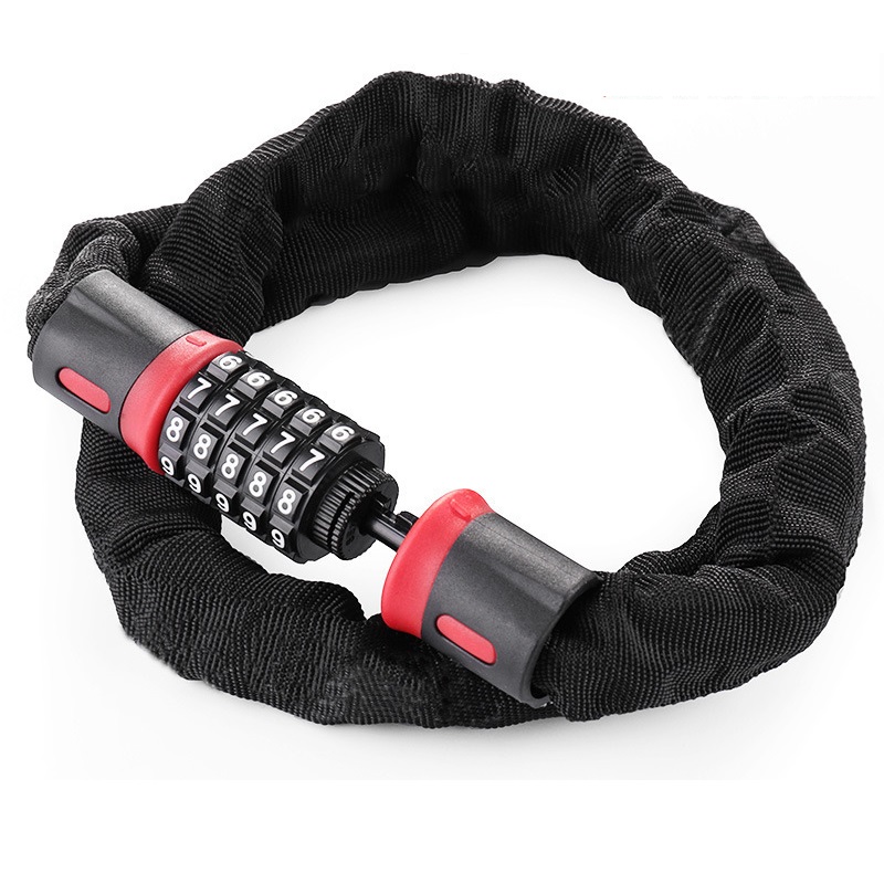 Khóa Xe Máy Xe Đạp Dây Xích Mật Mã 5 Số Chống Trộm, Chống Cắt Cao Cấp