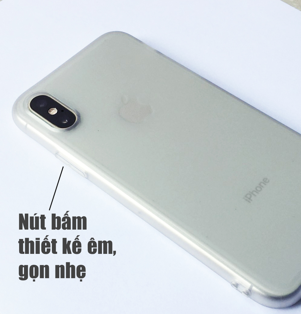 Ốp lưng viền dẻo trong sần nhám trắng dành cho iPhone X vs iPhone XS