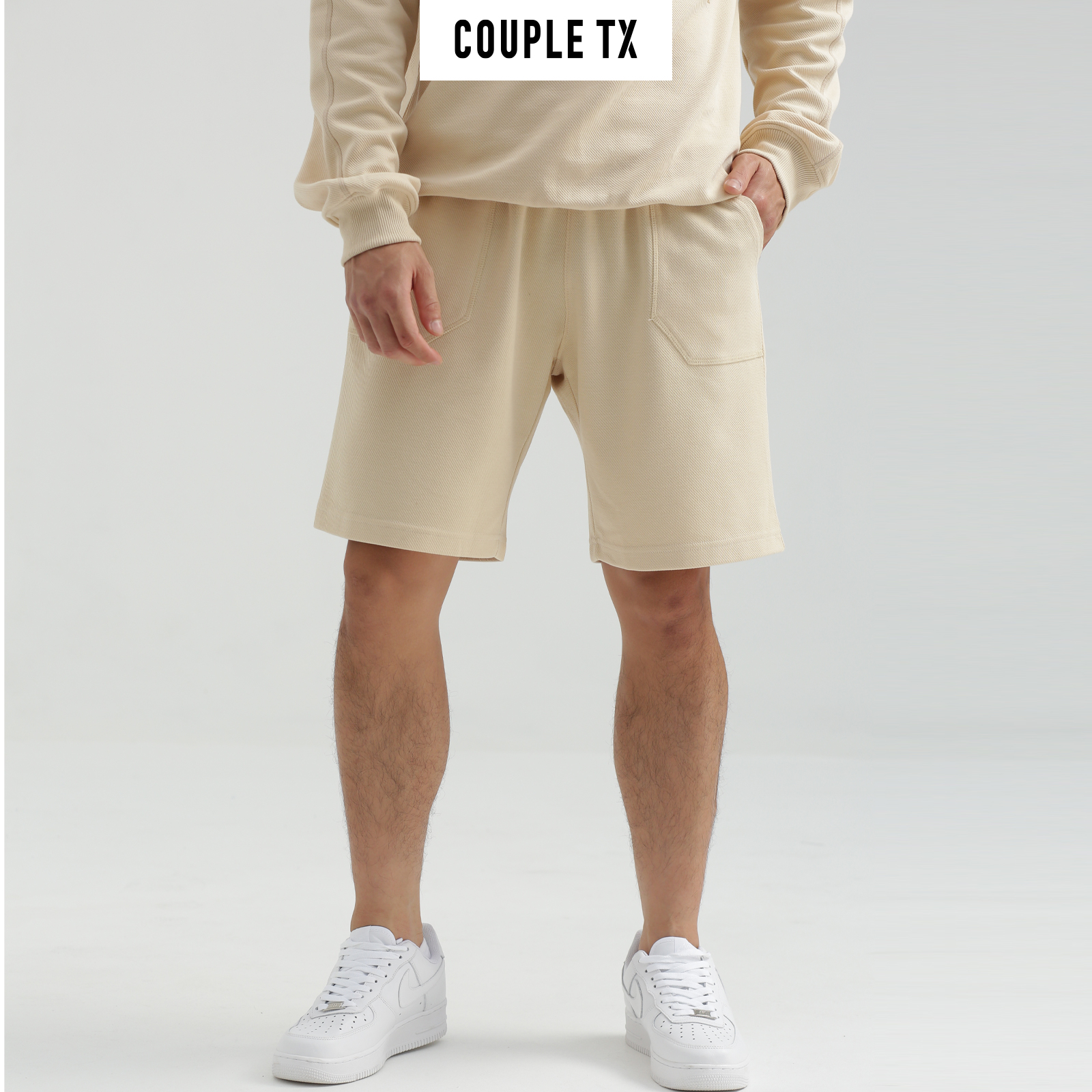 COUPLE TX - Quần Short Nam Slim Thun Gân Xéo MSR 1018