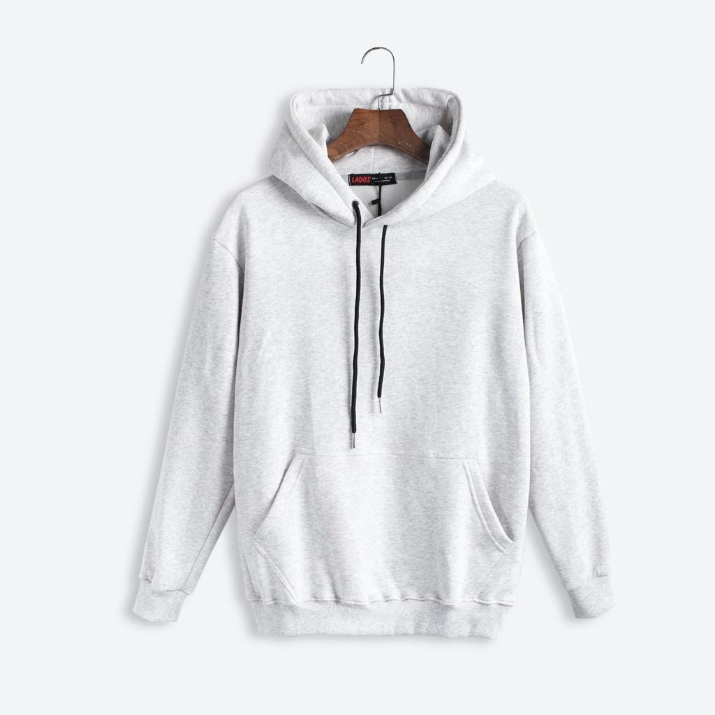 Áo hoodie unisex form rộng trơn dài tay LADOS - 9064 với chất thun nỉ dày ,mềm mịn