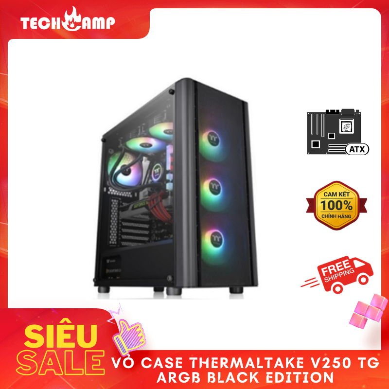 Vỏ Case Thermaltake V250 TG ARGB Black Edition - Hàng chính hãng